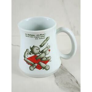 Rieber Bavaria Coffee Mug Teacup 12oz Sausage Pig Design 4 3/4" White Porcelain